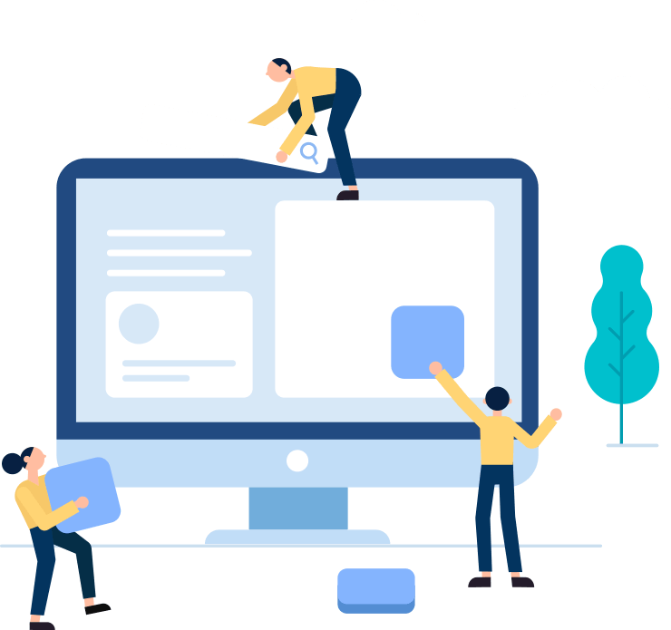 Personas trabajando con una aplicación empresarial conectada en la nube